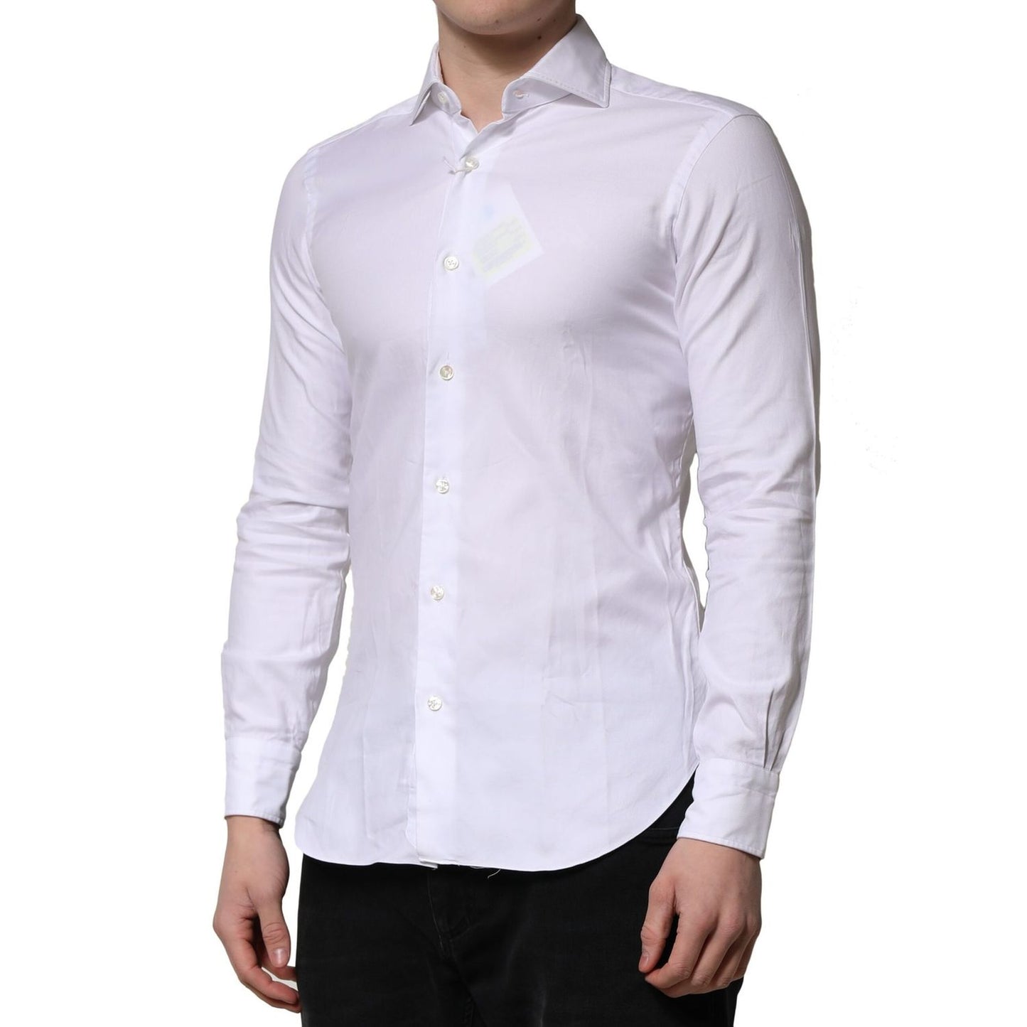 Barba Napoli White Long Sleeves Collared Dress Formal Shirt
