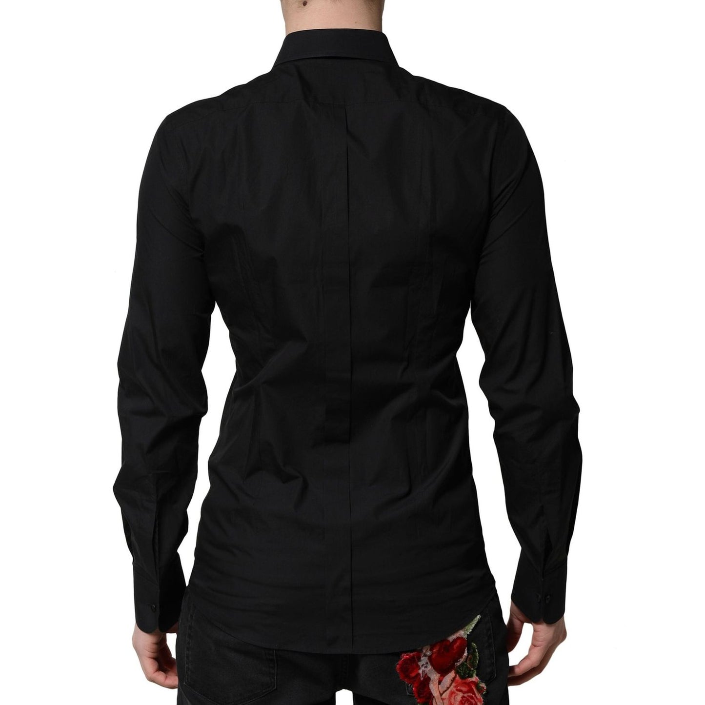 Dolce & Gabbana Black GOLD Long Sleeves Dress Formal Shirt TSH90707-39