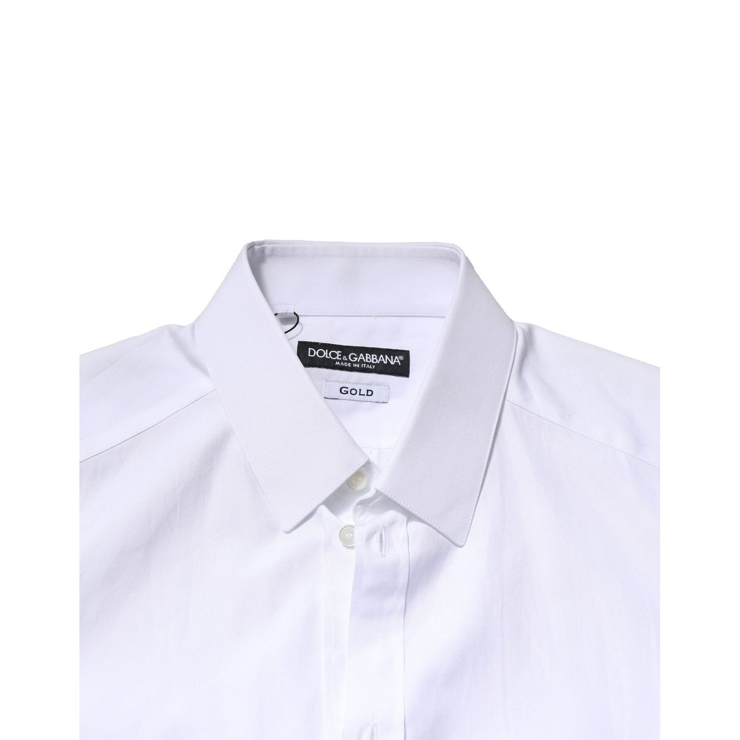 Dolce & Gabbana White GOLD Long Sleeves Men Dress Formal Shirt