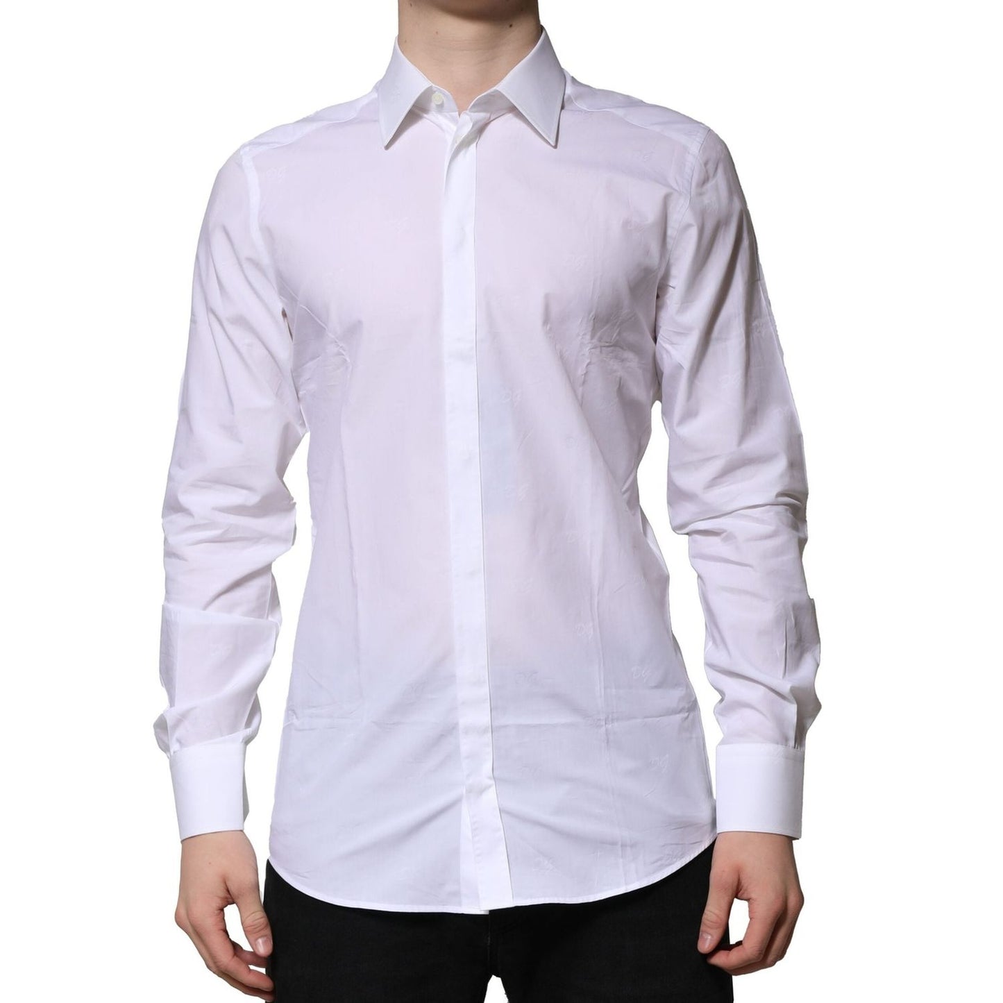 Dolce & Gabbana White GOLD Long Sleeves Dress Formal Shirt TSH906704-40
