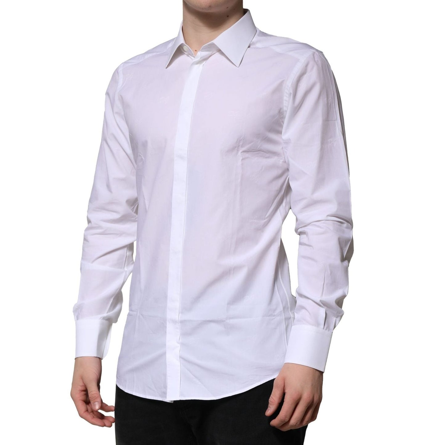 Dolce & Gabbana White GOLD Long Sleeves Dress Formal Shirt TSH906704-40