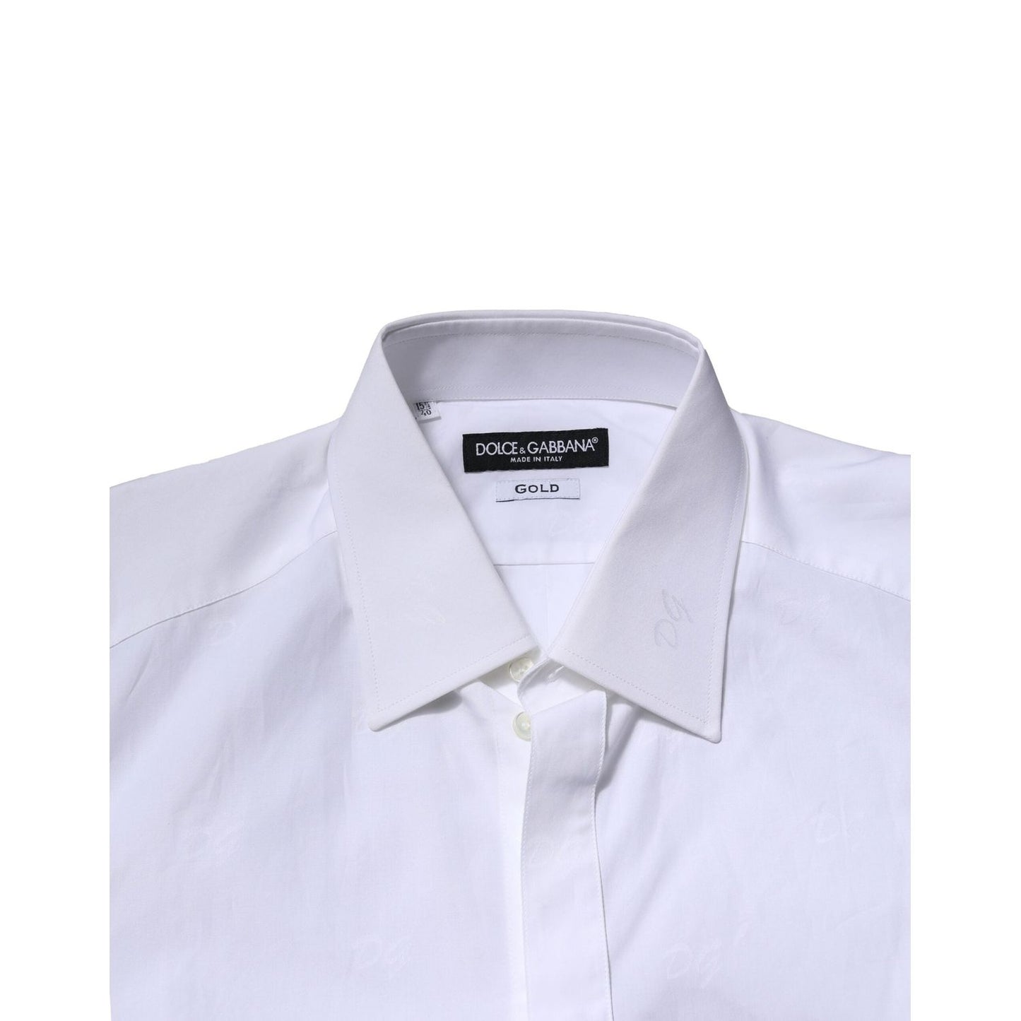 Dolce & Gabbana White GOLD Long Sleeves Dress Formal Shirt TSH906704-40