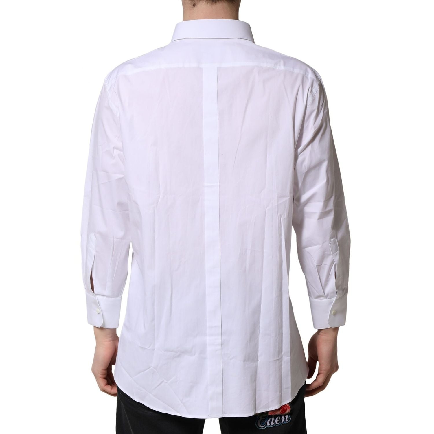 Dolce & Gabbana White GOLD Long Sleeves Dress Formal Shirt