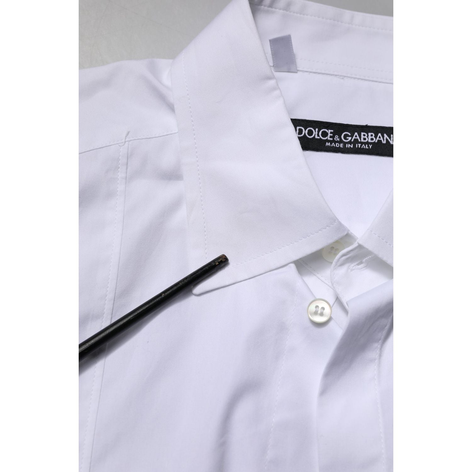 Dolce & Gabbana White Cotton Short Sleeves Dress Formal Shirt