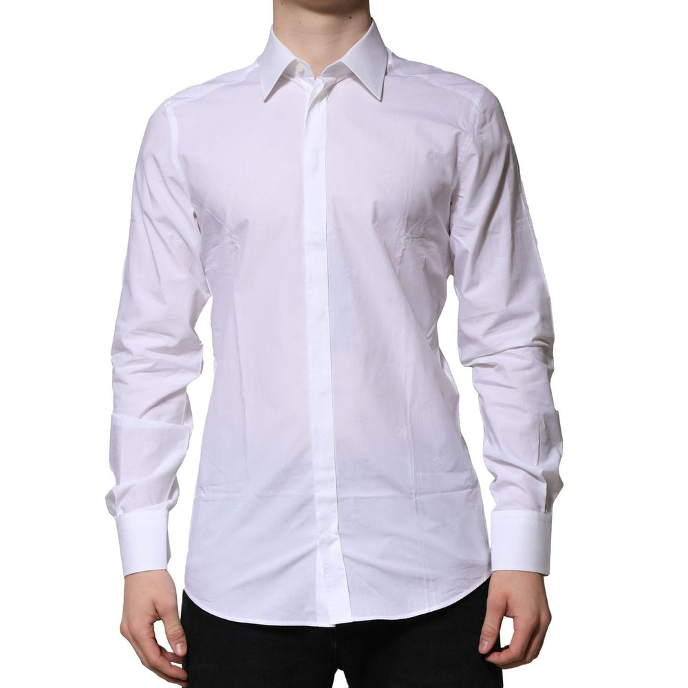 Dolce & Gabbana White GOLD Long Sleeves Dress Formal Shirt TSH906719-39