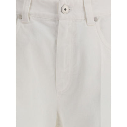 Brunello Cucinelli White Cotton Straight-Leg Jeans