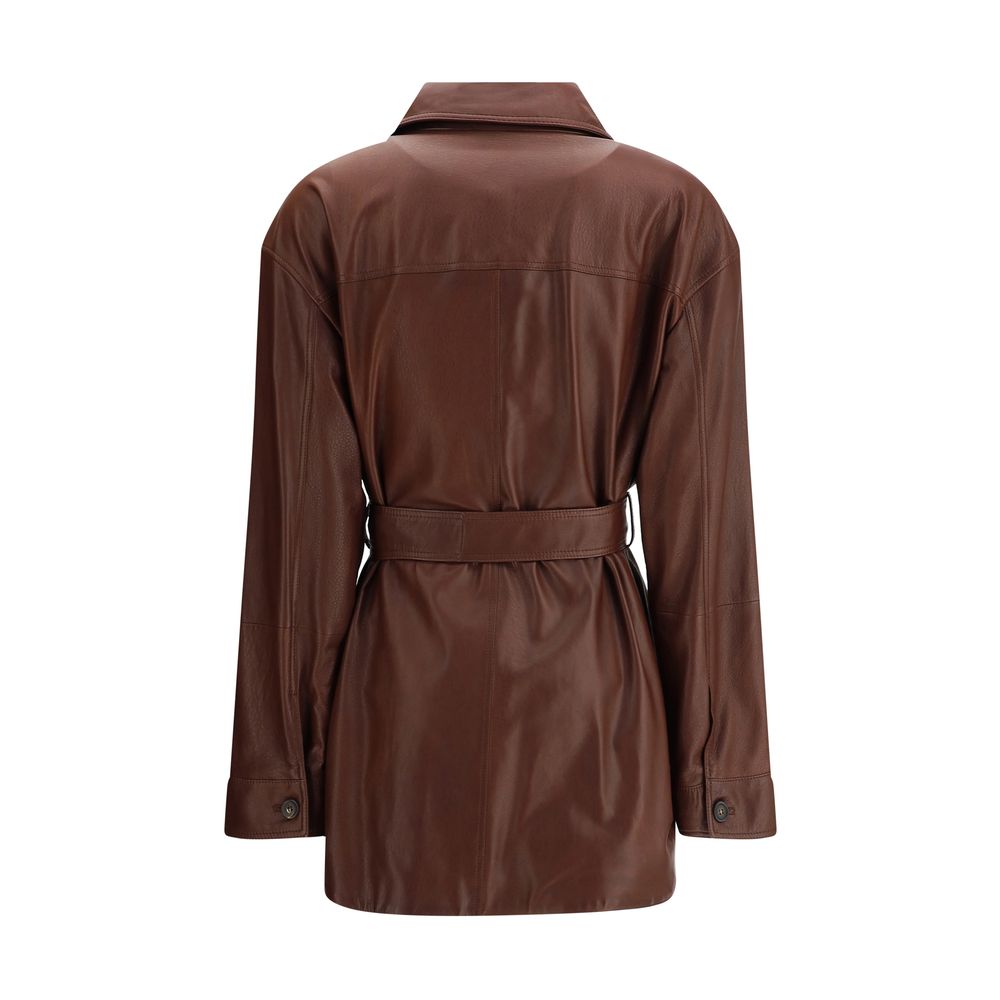 Brunello Cucinelli Brown Leather Jacket