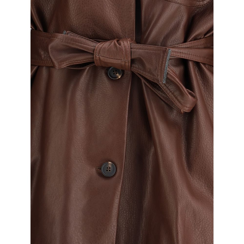 Brunello Cucinelli Brown Leather Jacket