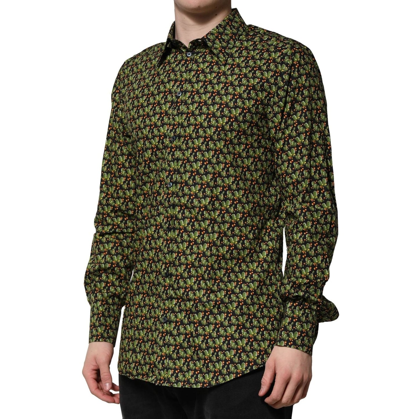 Dolce & Gabbana Multicolor Cotton Cactus GOLD Men Formal Shirt TSH906785-41