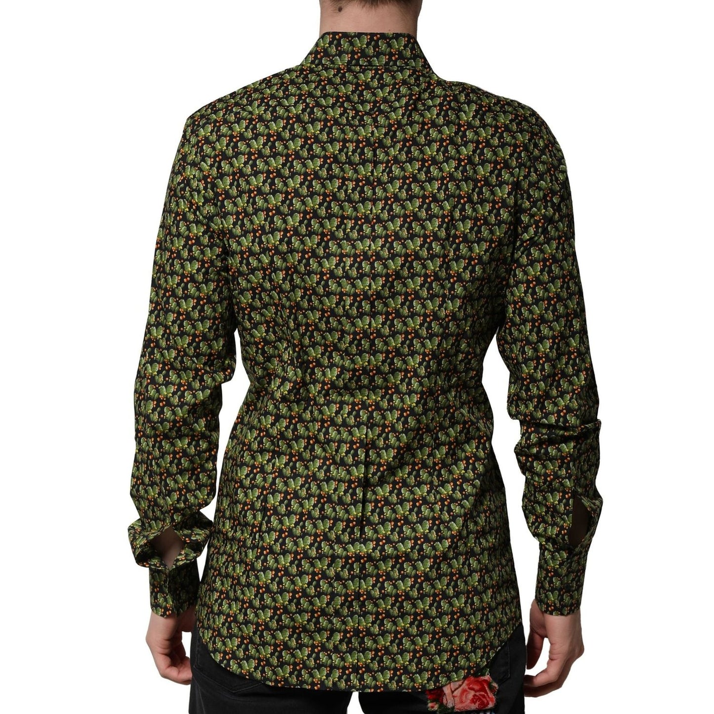 Dolce & Gabbana Multicolor Cotton Cactus GOLD Men Formal Shirt TSH906785-41