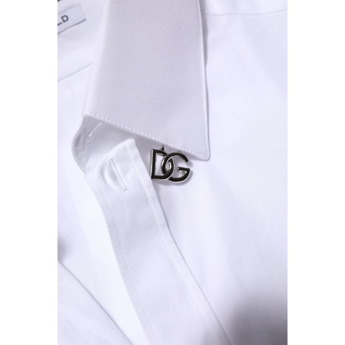 Dolce & Gabbana White Cotton GOLD Long Sleeves Formal Shirt TSH906798-39