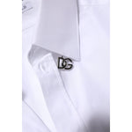 Dolce & Gabbana White Cotton GOLD Long Sleeves Formal Shirt TSH906798-39