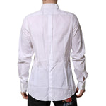 Dolce & Gabbana White GOLD Bib Poplin Dress Men Formal Shirt TSH906803-43