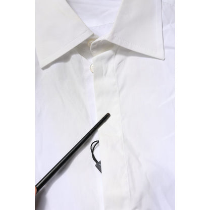 Dolce & Gabbana White Poplin Cotton Formal Men Dress Shirt