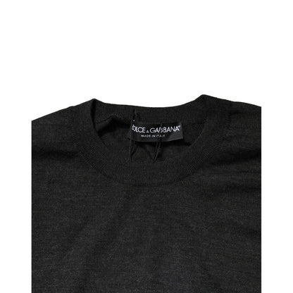 Dolce & Gabbana Gray Long Sleeve Crew Neck Pullover Sweater