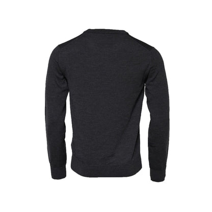Dolce & Gabbana Dark Gray Wool Crew Neck Sweatshirt Sweater