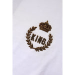 Dolce & Gabbana White King Crown Cotton Crew Neck T-shirt TSH90579-54