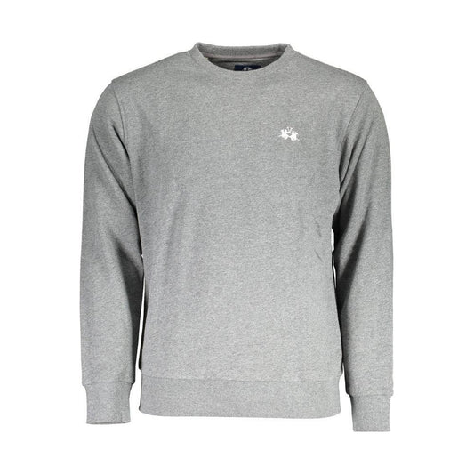 La Martina Gray Cotton Men Sweater