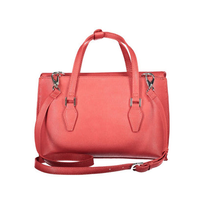 Mario Valentino Red Polyethylene Women Handbag with handles and adjustable strap, showcasing elegant design and multiple compartments.
