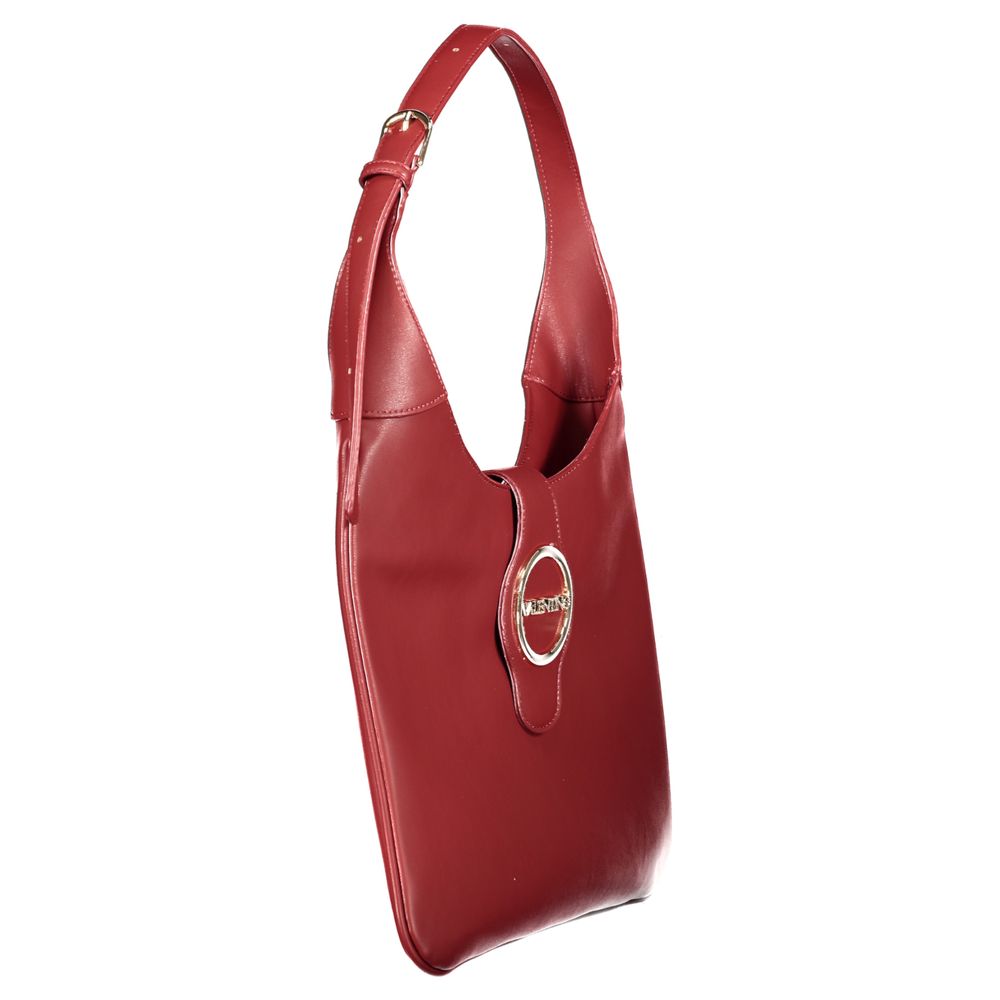 Sophisticated Mario Valentino Red Polyethylene Women Handbag with adjustable handle and secure closure, perfect for luxury fashion.