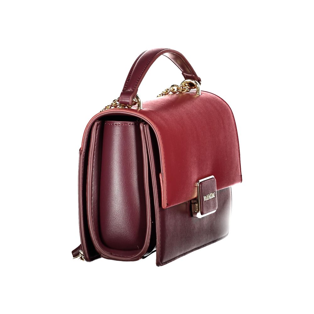 Mario Valentino Red Polyethylene Women Handbag with chain shoulder design, showcasing luxury and style in vibrant red color.