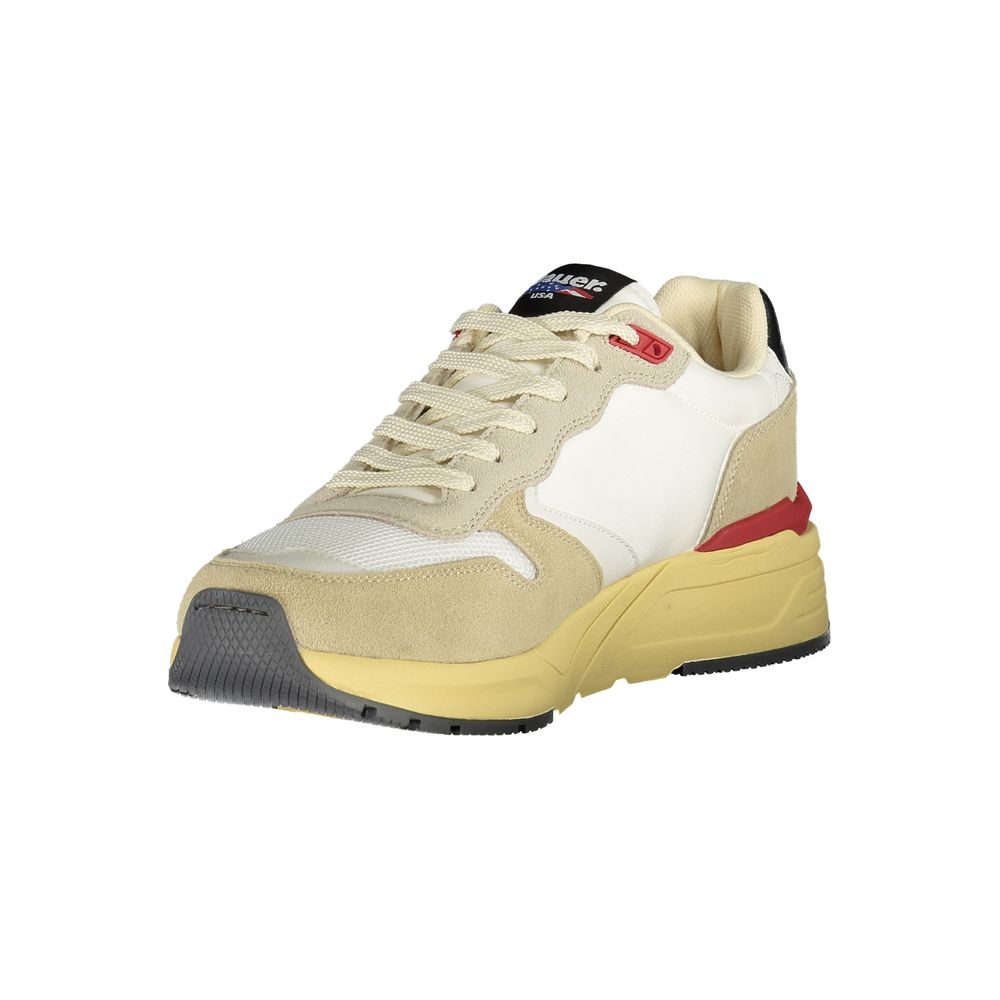 Blauer Beige Polyester Men Sneaker featuring beige hue and branded logo for stylish comfort.