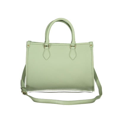 Mario Valentino Green Polyethylene Handbag with removable strap and internal pocket, featuring a zip closure and protective feet.