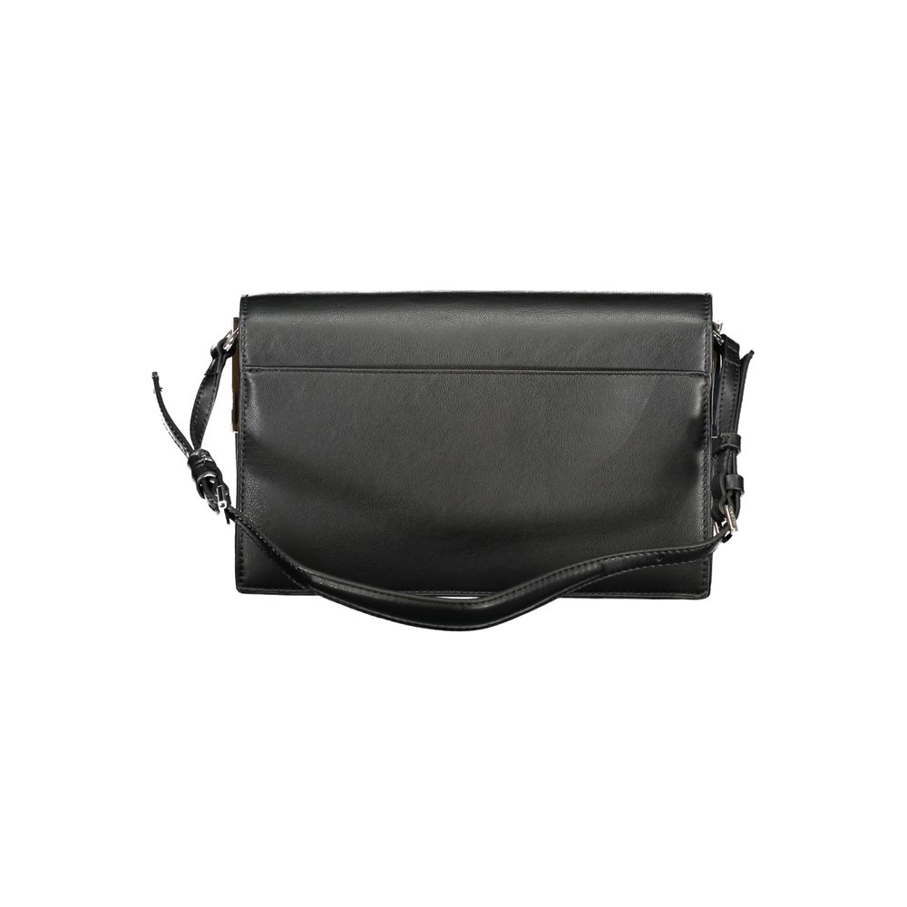 Calvin Klein Black Polyester Women Handbag with adjustable shoulder strap and stylish design, eco-friendly and modern.