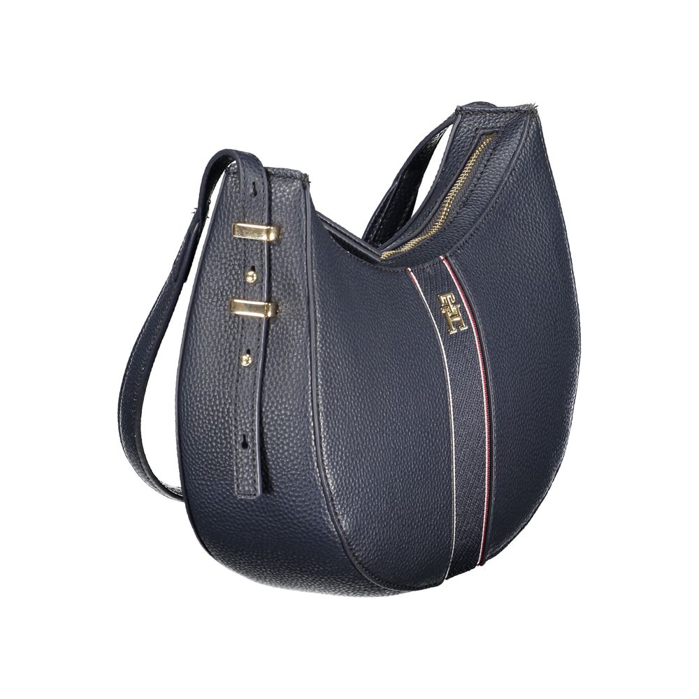 Tommy Hilfiger Blue Polyethylene Women Handbag with adjustable strap and logo detail, ideal for stylish accessory enthusiasts.