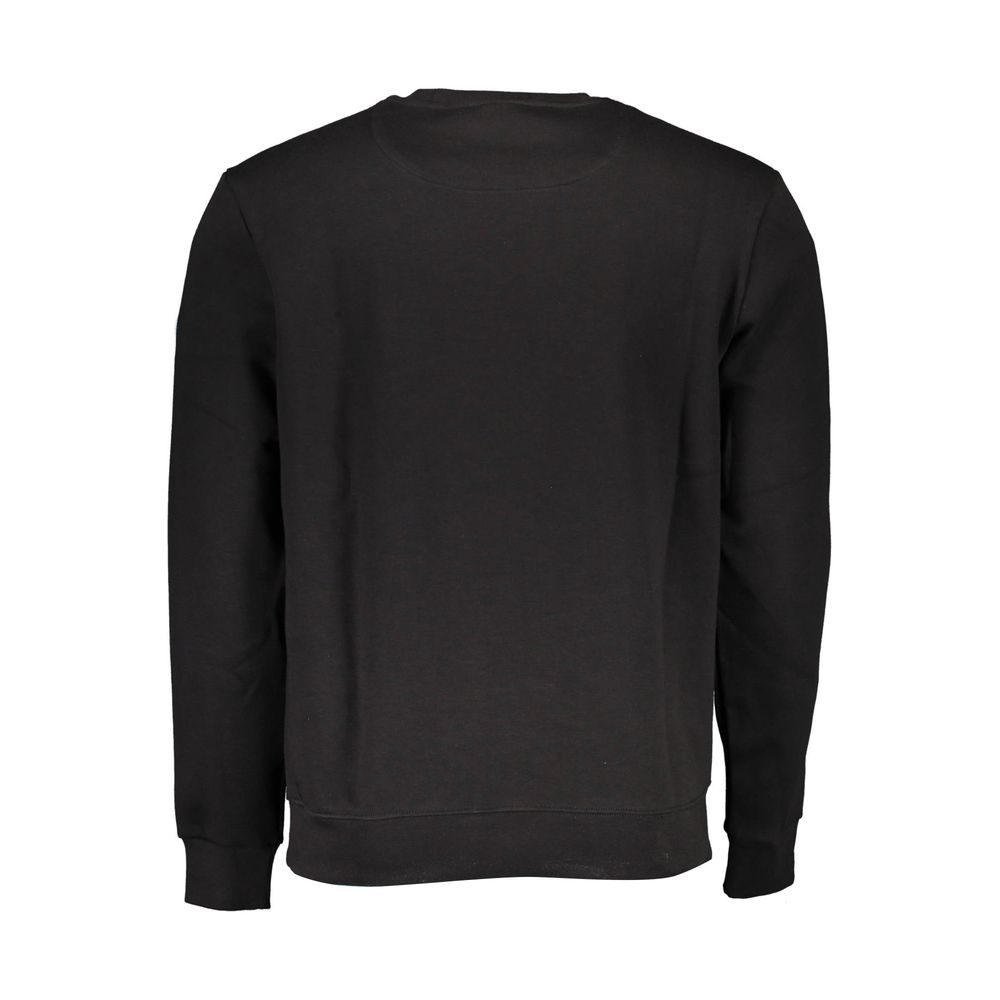 North Sails "Black Cotton Men Sweater" back view showcasing crew neck and sleek design.