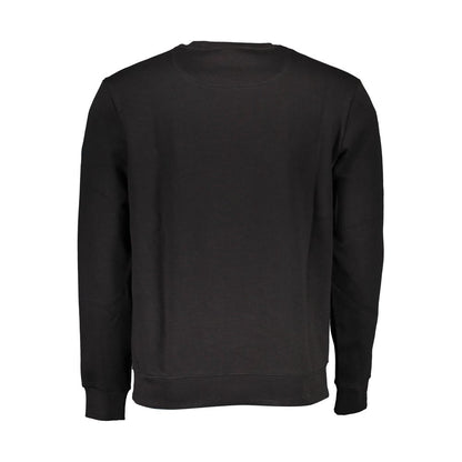 North Sails "Black Cotton Men Sweater" back view showcasing crew neck and sleek design.