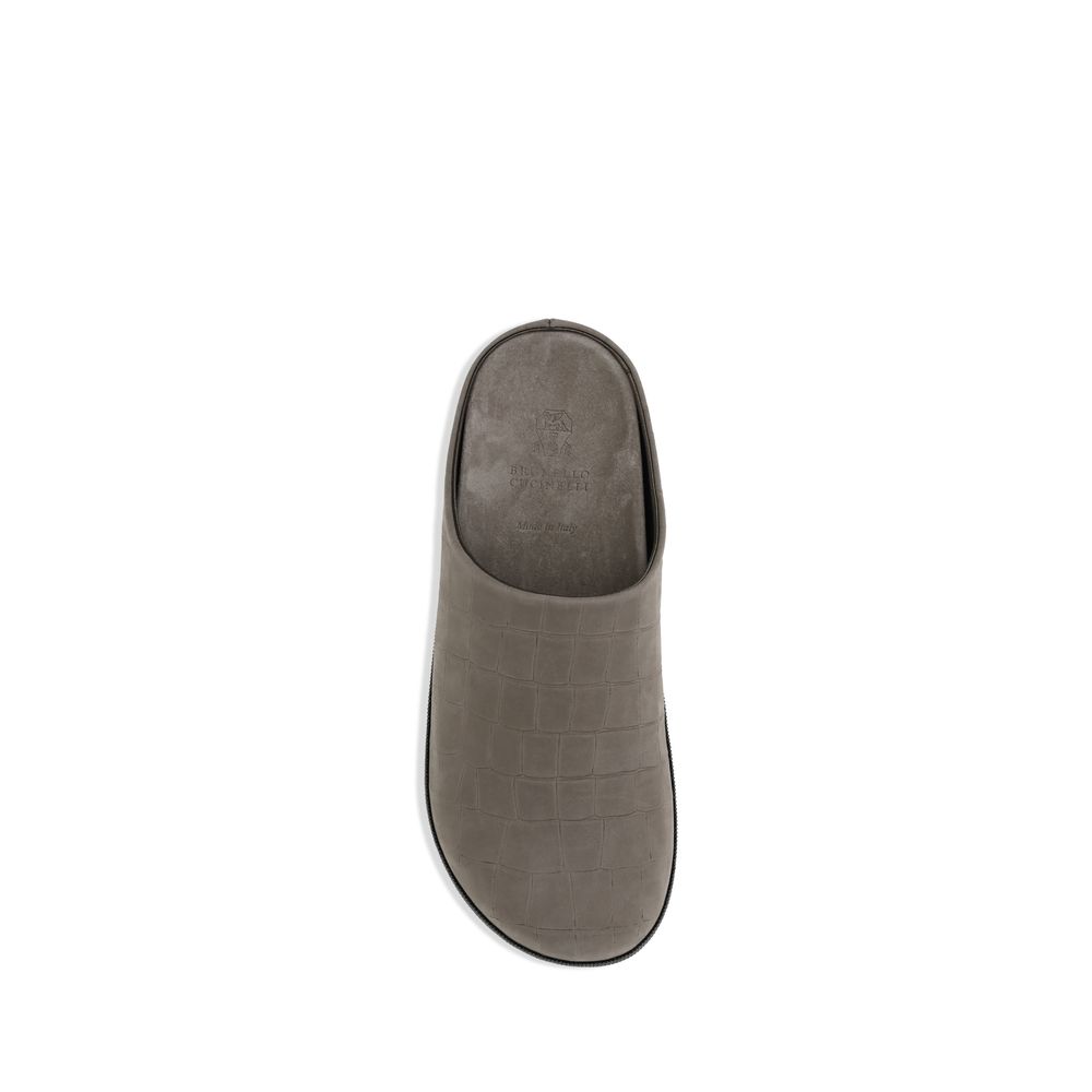 Brunello Cucinelli Gray Rubber Mules