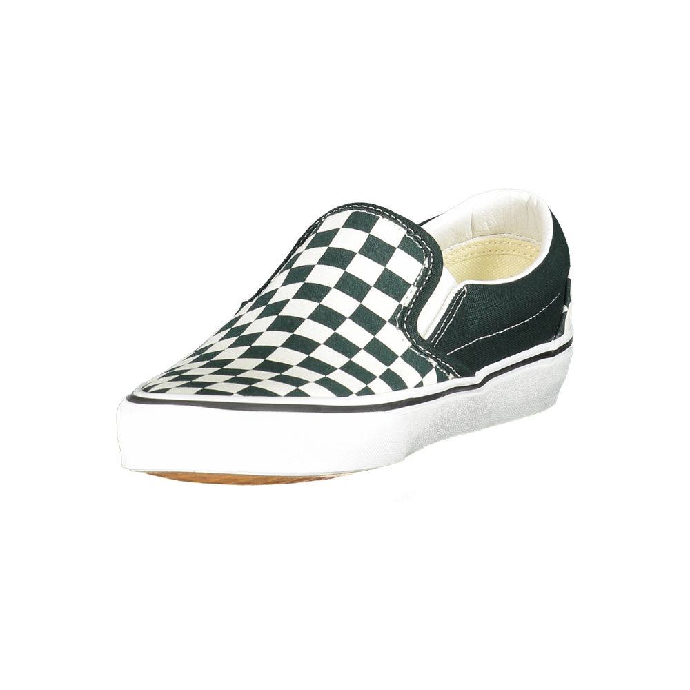 Vans Black Polyester Men Sneaker in classic checkered pattern with elastic accents