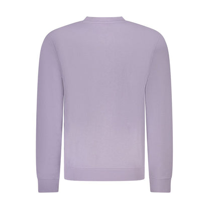 Hugo Boss Purple Cotton Men Sweater, back view, showcasing the stylish and comfortable design ideal for modern style enthusiasts.