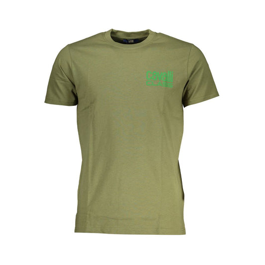 Cavalli Class Green Cotton T-Shirt CA-28608-L