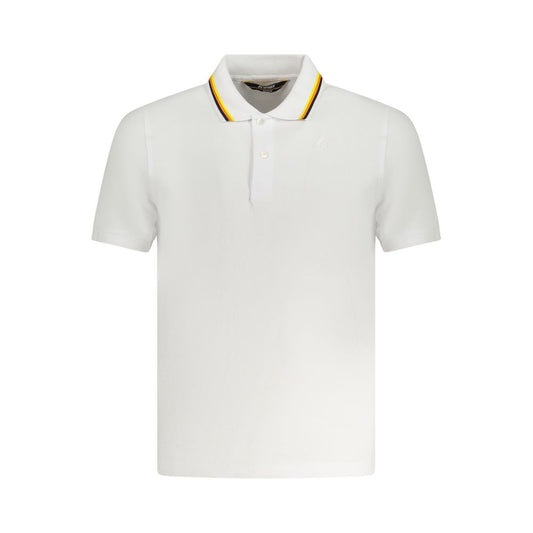 K-WAY White Cotton Polo Shirt with short sleeves, 2 buttons, contrasting details, and logo application.