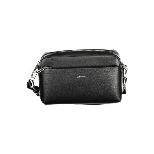 Calvin Klein Black Polyethylene Women Handbag with adjustable strap and external pocket