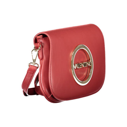 Mario Valentino Red Polyethylene Women Handbag with logo and adjustable strap, featuring bold red hue and stylish design.