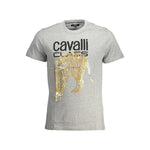 Cavalli Class Brown Cotton Men T-Shirt CA-36941-L