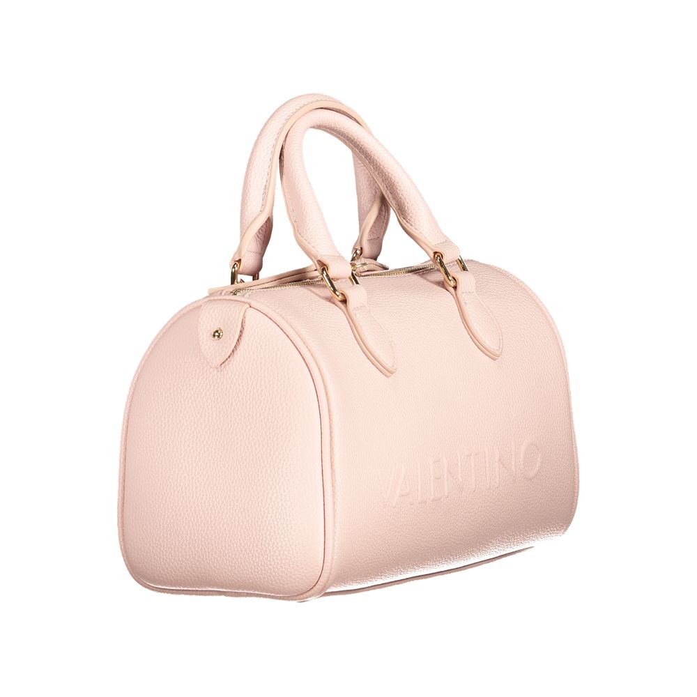 Mario Valentino Pink Polyethylene Women Handbag with two handles and eco-friendly design showcasing elegant craftsmanship.