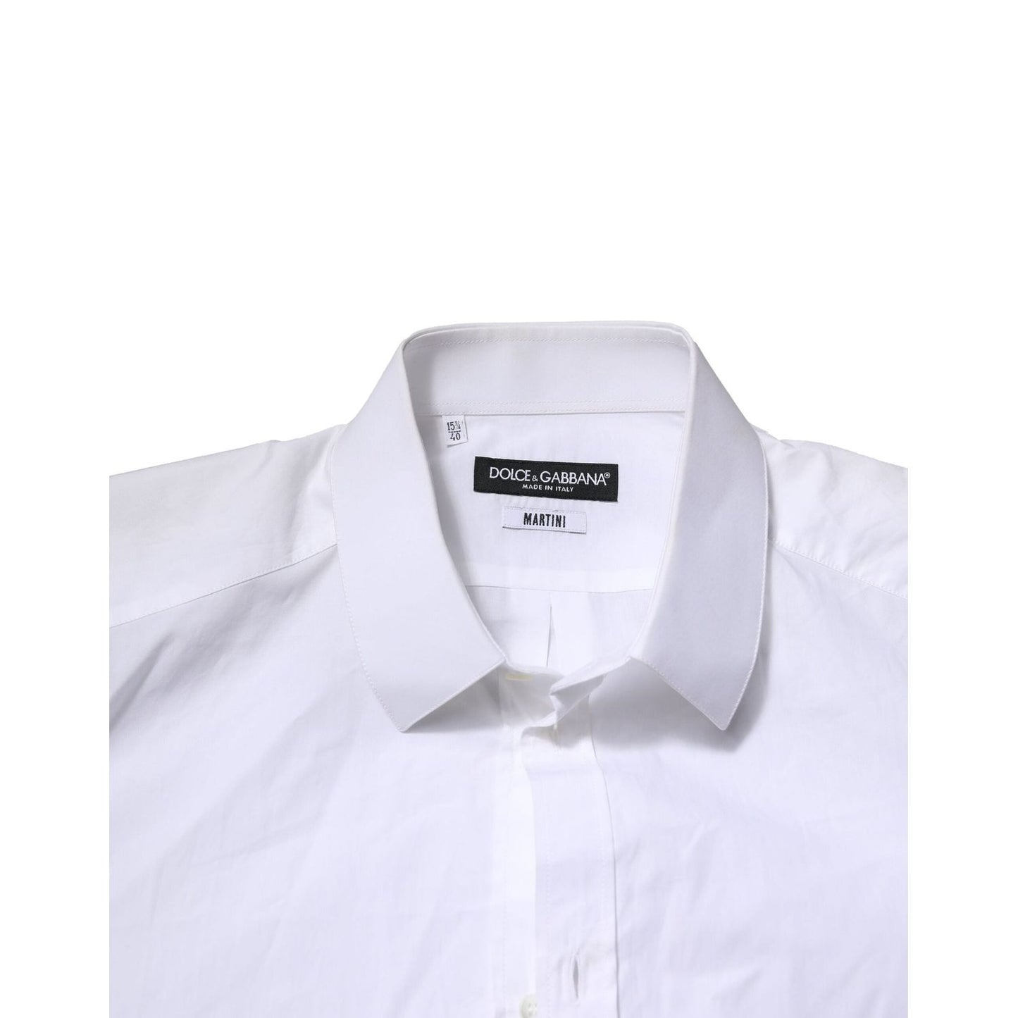 Dolce & Gabbana White Cotton MARTINI Long Sleeve Formal Shirt