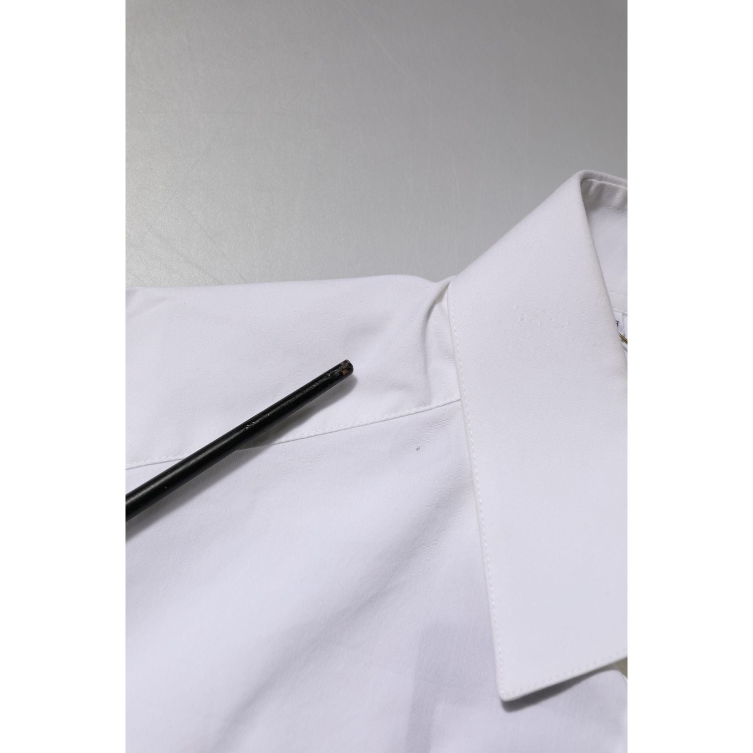 Dolce & Gabbana White Cotton GOLD Long Sleeves Formal Shirt