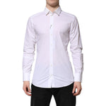 Dolce & Gabbana White Cotton GOLD Long Sleeves Formal Shirt TSH906840-39