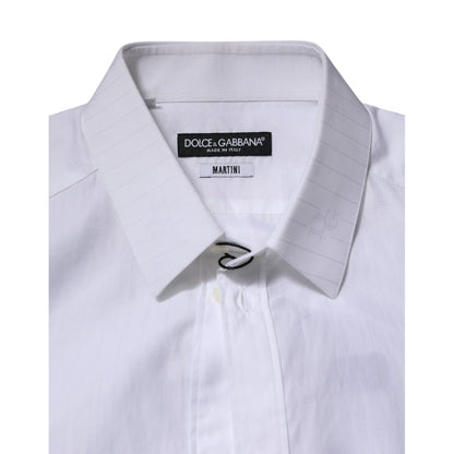 Dolce & Gabbana White Cotton MARTINI Long Sleeve Formal Shirt