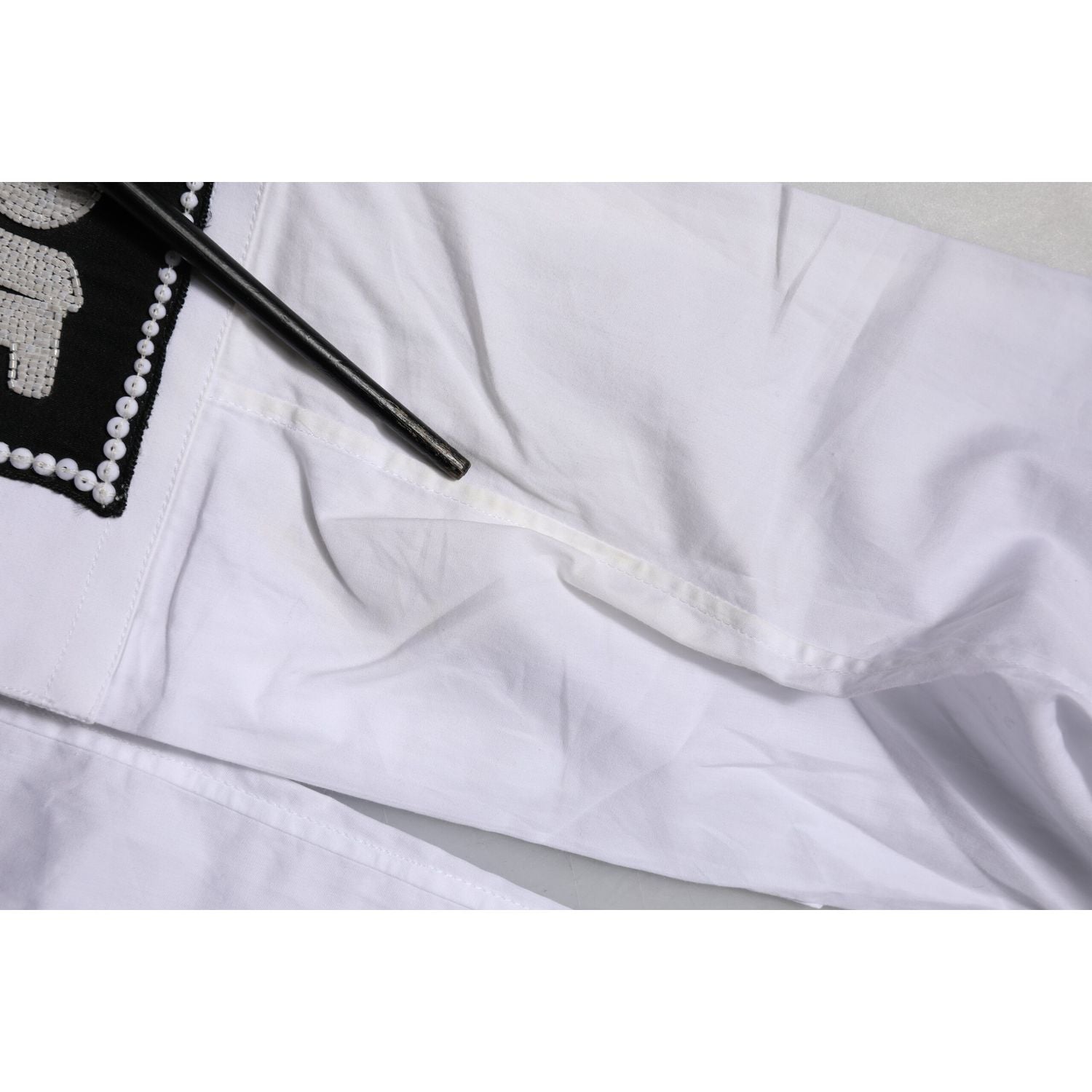 Dolce & Gabbana White Cotton GOLD Long Sleeves Formal Shirt