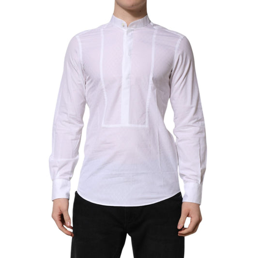 Dolce & Gabbana White Cotton Slim Long Sleeves Formal Shirt TSH906856-38