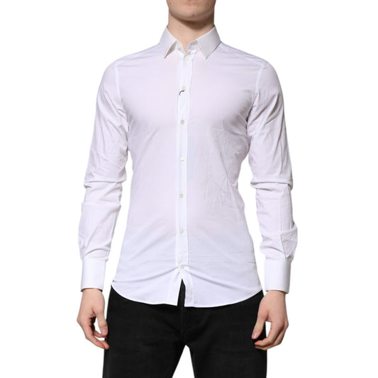 Dolce & Gabbana White GOLD Long Sleeves Dress Formal Shirt TSH906865-37