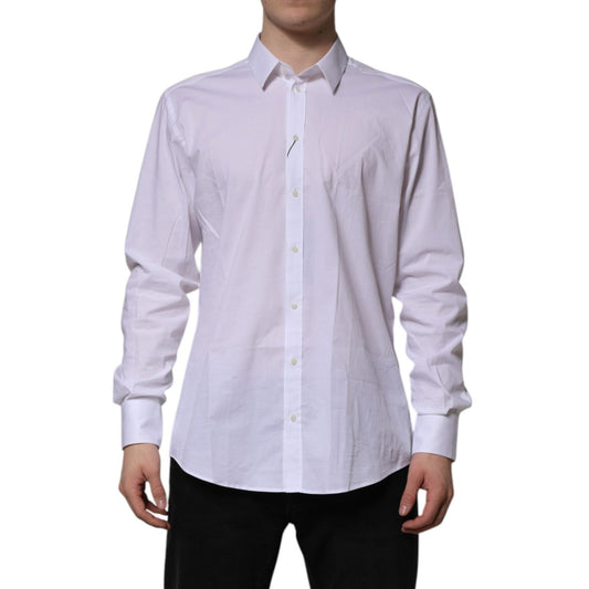 Dolce & Gabbana White MARTINI Long Sleeve Dress Formal Shirt TSH906867-42