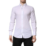 Dolce & Gabbana White GOLD Long Sleeves Dress Men Formal Shirt TSH906869-38