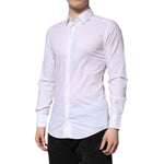 Dolce & Gabbana White GOLD Long Sleeves Dress Men Formal Shirt TSH906869-38